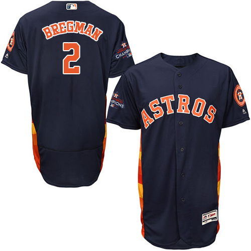 Astros #2 Alex Bregman Navy Blue Flexbase Authentic Collection World Series Champions Stitched MLB Jersey